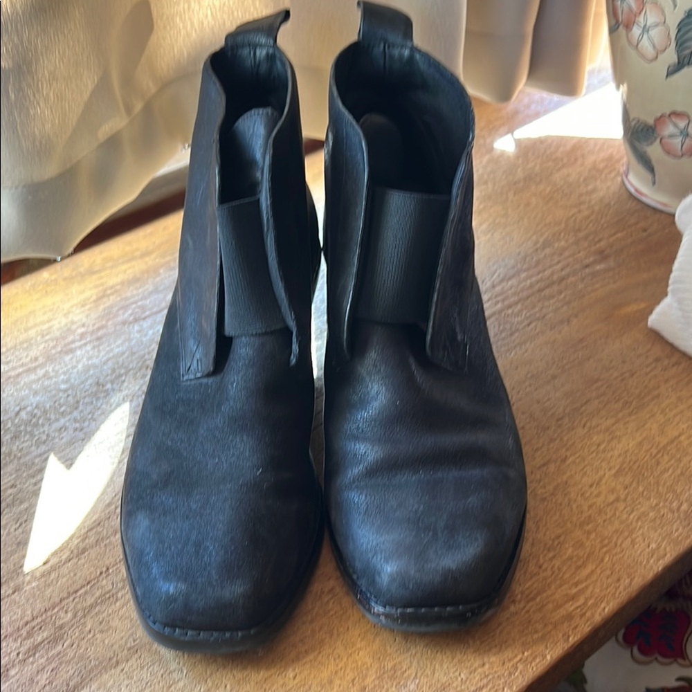 Eileen Fisher Black Leather Ankle Boots